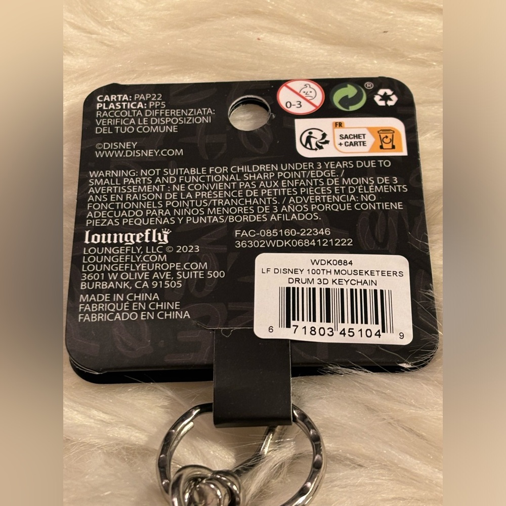 Loungefly Disney 100th Anniversary Mickey Mouseketeers Drum 3D Keychain - Picture 5 of 5